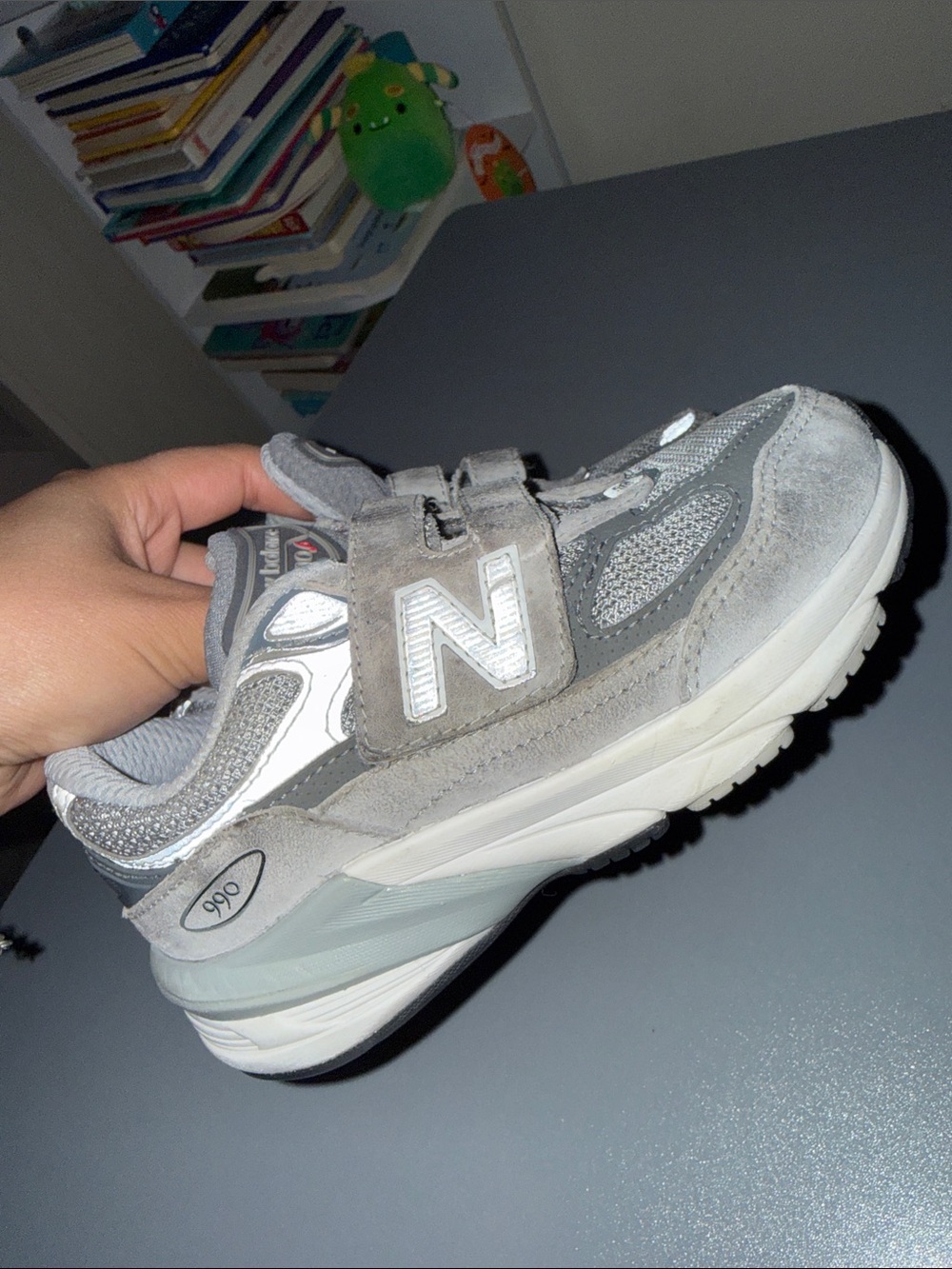 New Balance Kids Gray 990 Hook-and-Loop Sneakers